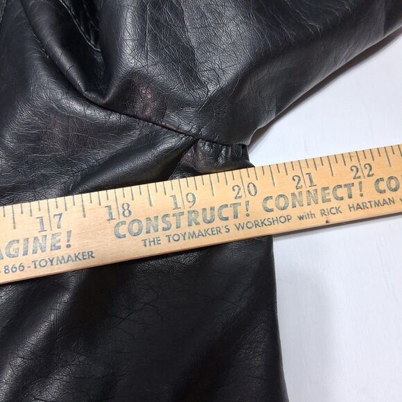 Vintage Y2K J2 By Jou Jou Women’s XL Black Faux Leather Cropped Bomber Jacket - Picture 9 of 11